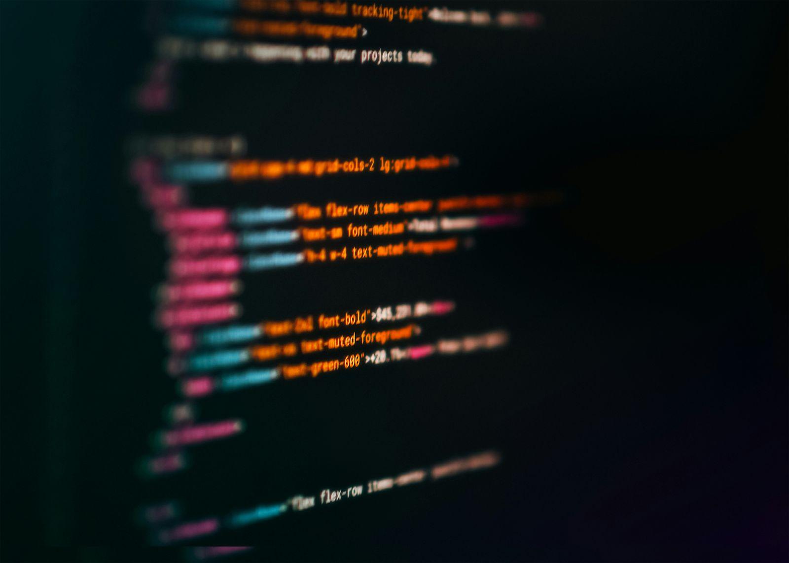 Computer screen displaying lines of code