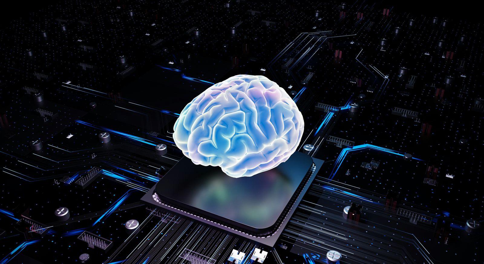 A brain over cpu represents artificial intelligence.